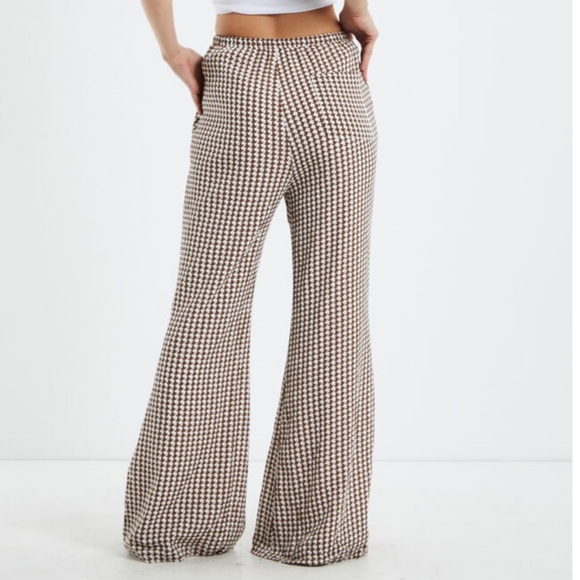 Anthropology Charlie Holiday Lola Chocolate Houndstooth Pants S - Picture 2 of 12